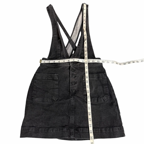 Free People Old School Love Denim Black Jumper Mini Dress Size 0 - Picture 3 of 9